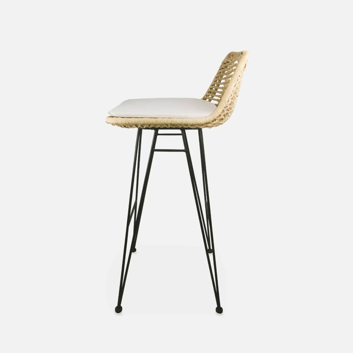 sweeek Set di 2 sgabelli da bar in metallo e rattan, 67cm
