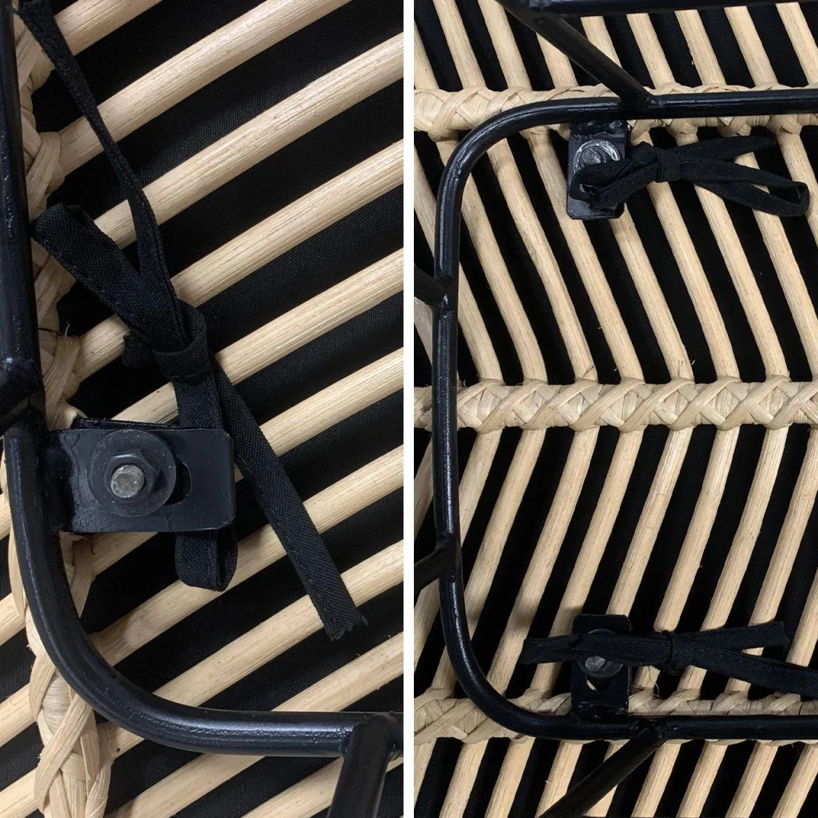 Set di 2 sgabelli da bar in metallo e rattan, 67cm