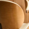 sweeek Set di 2 sgabelli da bar regolabile decorazione legno curvato e similpelle, 62/83cm