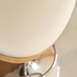 sweeek Set di 2 sgabelli da bar regolabile decorazione legno curvato e similpelle, 62/83cm