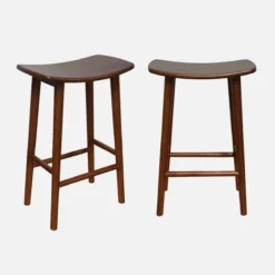 sweeek Set di 2 sgabelli da bar vintage in legno di hevea