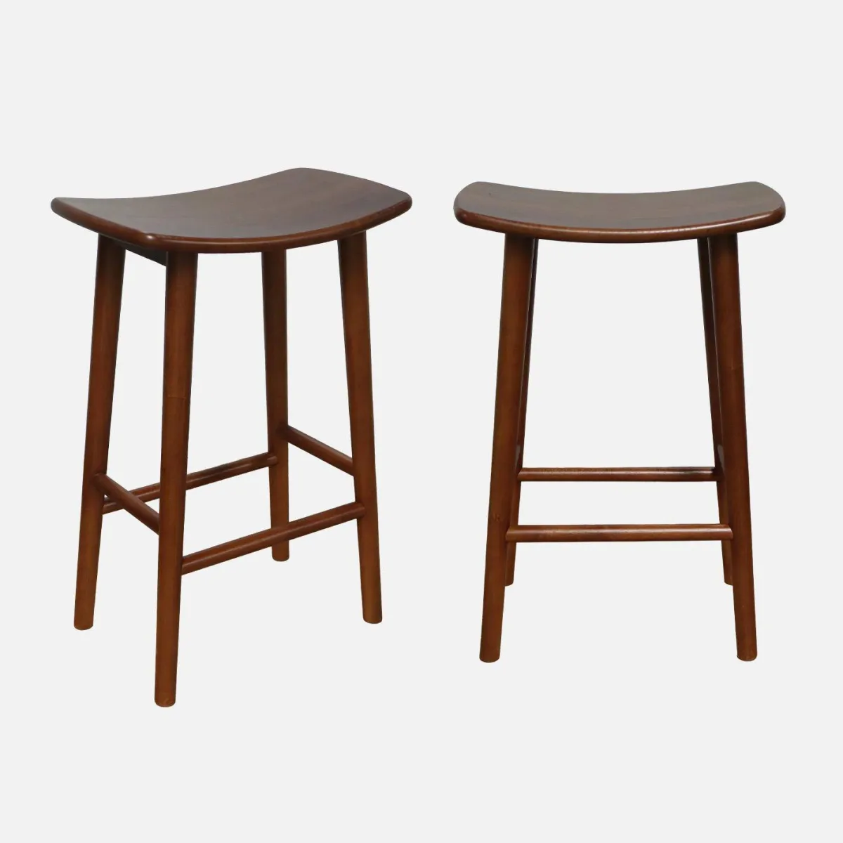 sweeek Set di 2 sgabelli da bar vintage in legno di hevea