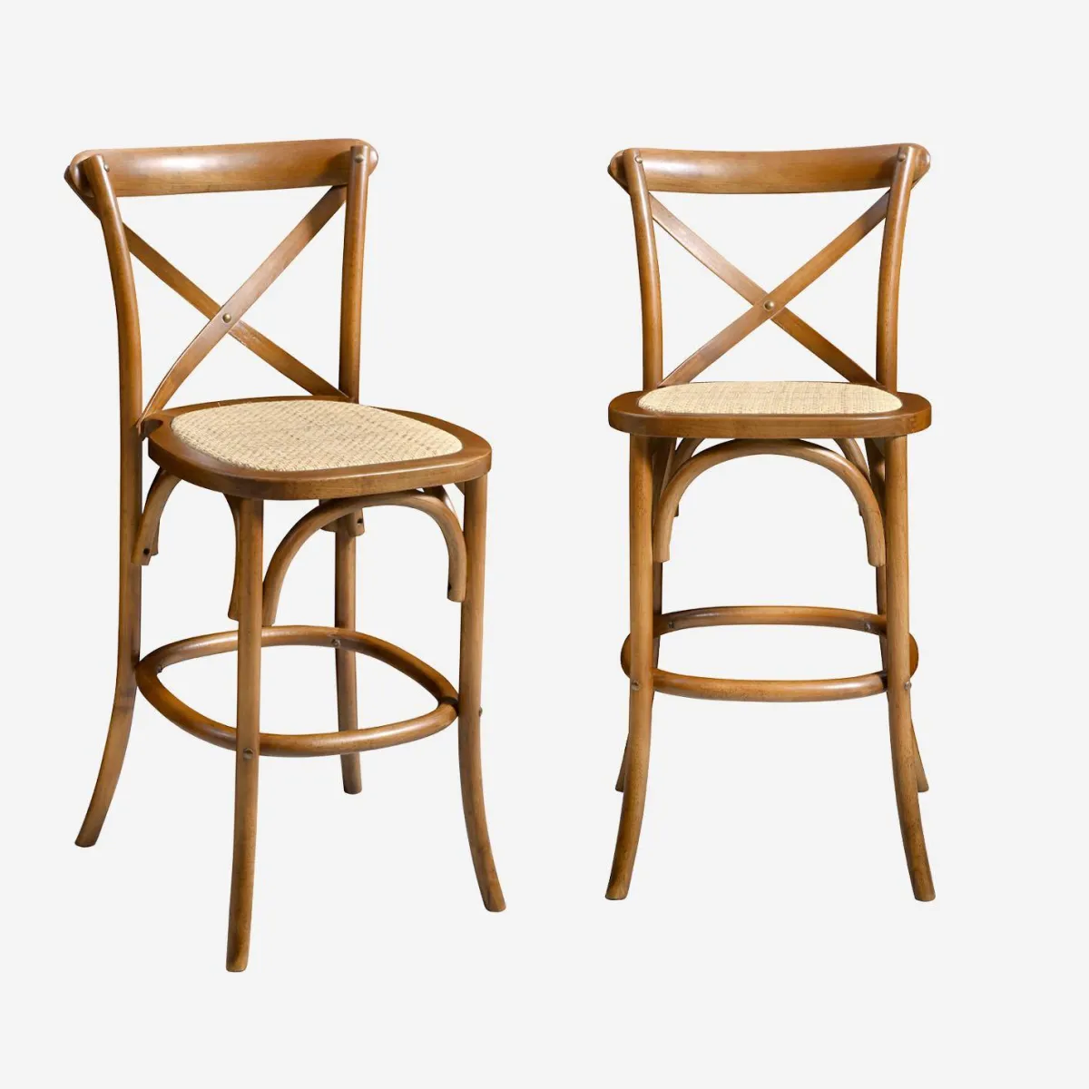 sweeek Set di 2 sgabello da bar bistrot vintage legno