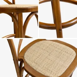 sweeek Set di 2 sgabello da bar bistrot vintage legno
