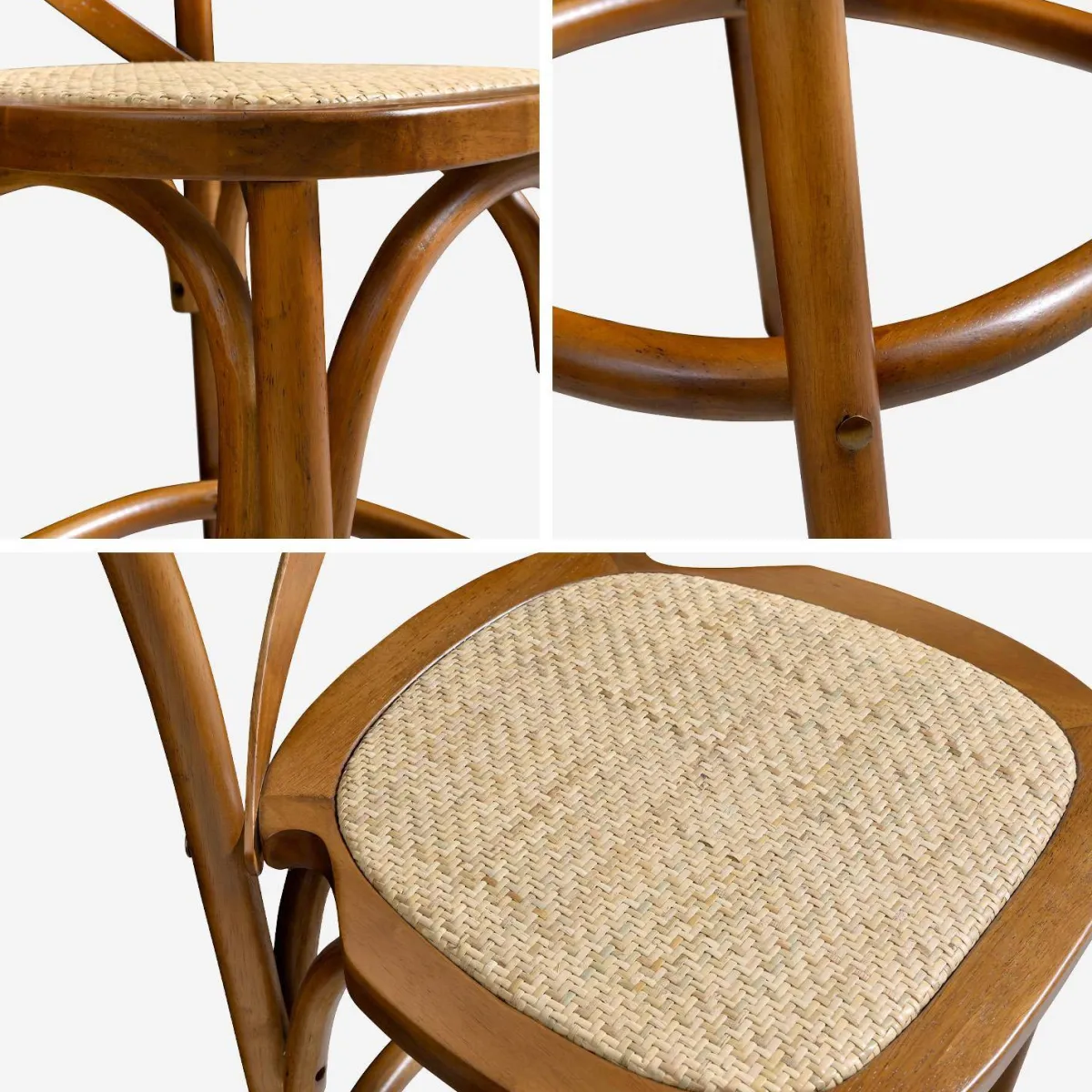 sweeek Set di 2 sgabello da bar bistrot vintage legno