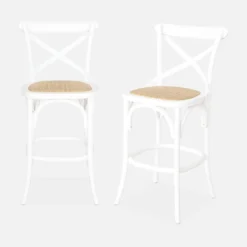 Set di 2 sgabello da bar bistrot vintage legno