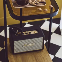 sweeek Set di 2 tavolini da divano vintage in metallo nero e vetro