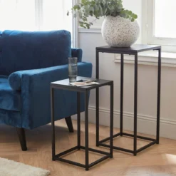 sweeek Set di 2 tavolini neri per salotto