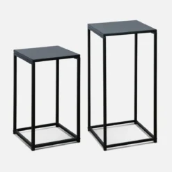sweeek Set di 2 tavolini neri per salotto