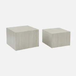 Set di 2 tavolini quadrati con effetto marmo