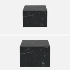 Set di 2 tavolini quadrati con effetto marmo