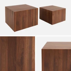 sweeek Set di 2 tavolini quadrati effetto frassino