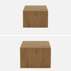 Set di 2 tavolini quadrati effetto frassino