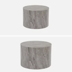 sweeek Set di 2 tavolini rotondi con effetto marmo