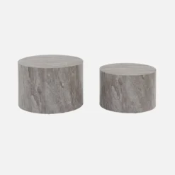 sweeek Set di 2 tavolini rotondi con effetto marmo