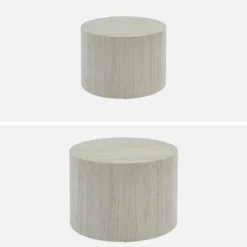 Set di 2 tavolini rotondi con effetto marmo