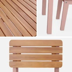 Set di tavolo per bambini in legno, 2 sedie