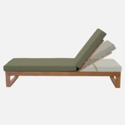 sweeek Set 2 lettini prendisole di legno di eucalipto multiposizione