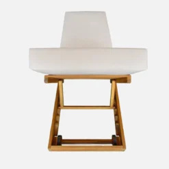 sweeek Set 2 lettini prendisole in acacia e poliestere multiposizione con ruote
