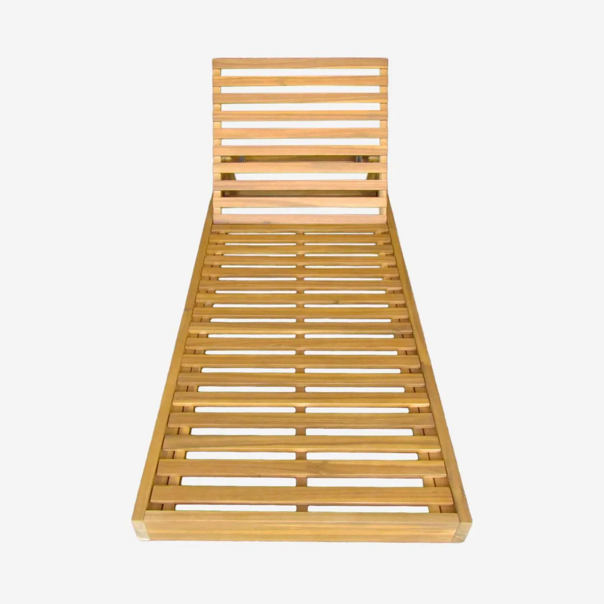 sweeek Set 2 lettini prendisole in acacia e poliestere multiposizione con ruote