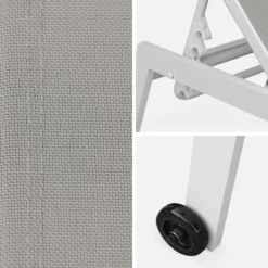 sweeek Set 2 lettini prendisole in alluminio e textilene multiposizione