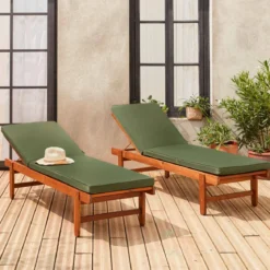 Set 2 lettini prendisole in legno multiposizione