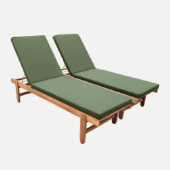 Set 2 lettini prendisole in legno multiposizione