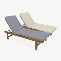 Set 2 lettini prendisole in legno multiposizione