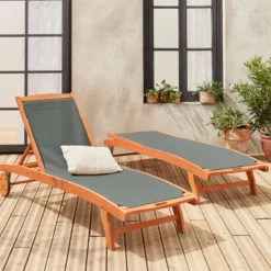 sweeek Set 2 lettini prendisole in legno multiposizione con ruote