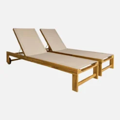 sweeek Set 2 lettini prendisole in legno multiposizione con ruote