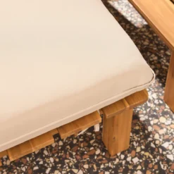 sweeek Set 2 lettini prendisole modulari in legno multiposizione con tavolino