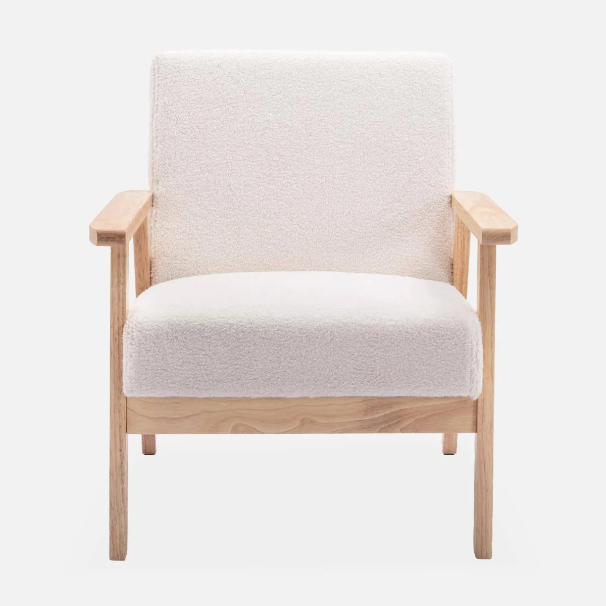sweeek Set panca e poltrona in legno e tessuto, 3 posti