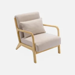 sweeek Set panca scandinava 2 posti e poltrona in legno
