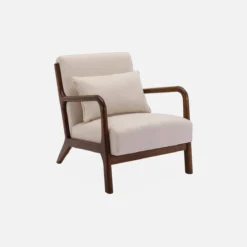 sweeek Set panca scandinava 2 posti e poltrona in legno di hevea