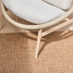sweeek Set 2 poltrone da giardino con tavolo in acciaio e rattan