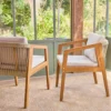 sweeek Set 2 poltrone da giardino in legno di acacia con corde