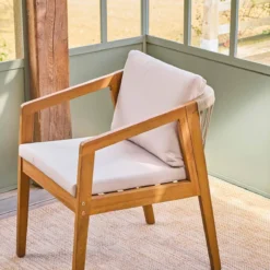 sweeek Set 2 poltrone da giardino in legno di acacia con corde