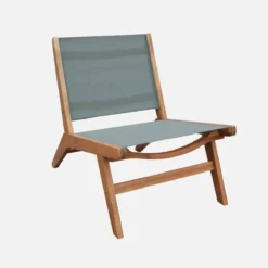 sweeek Set 2 poltrone da giardino in legno di acacia e textilene