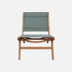 sweeek Set 2 poltrone da giardino in legno di acacia e textilene