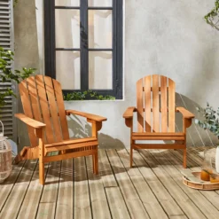 sweeek Set 2 poltrone da giardino in legno