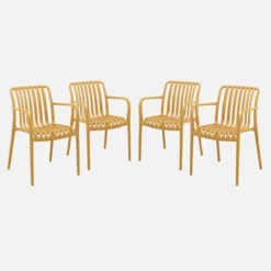 Set 4 poltrone da giardino in plastica