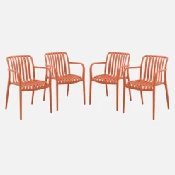 Set 4 poltrone da giardino in plastica