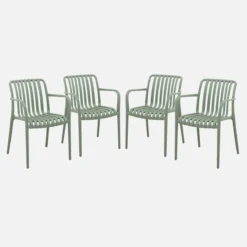 sweeek Set 4 poltrone da giardino in plastica