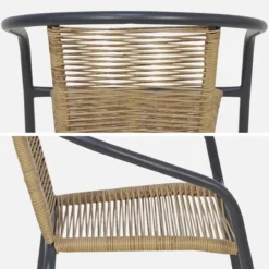 sweeek Set 4 poltrone da giardino in resina naturale