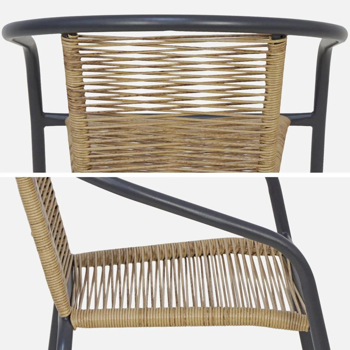 sweeek Set 4 poltrone da giardino in resina naturale