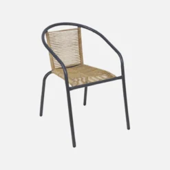 sweeek Set 4 poltrone da giardino in resina naturale