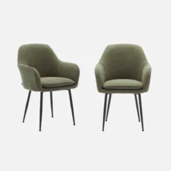 sweeek Set 2 poltrone in velluto a coste con gambe in metallo