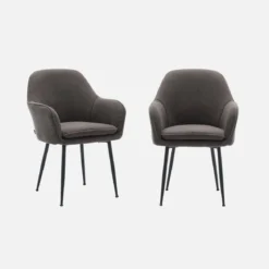 Set 2 poltrone in velluto a coste con gambe in metallo