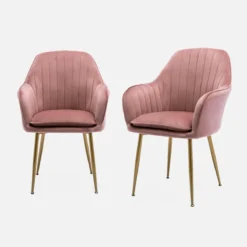 sweeek Set 2 poltrone in velluto con gambe in metallo