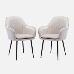 Set 2 poltrone in velluto con gambe in metallo